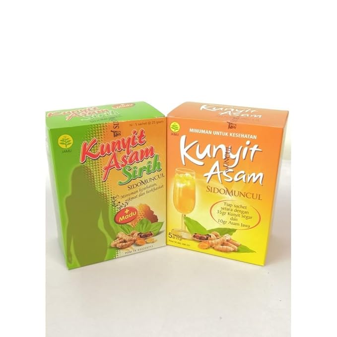 Sidomuncul Kunyit Asam Sirih Indonesian Health Drink 5 cups (Pack of 3)