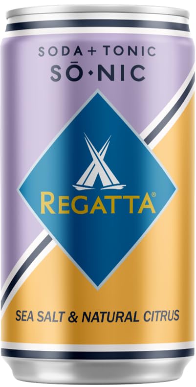 So-Nic Club Soda + Tonic by Regatta Craft Mixers All-Natural Ingredients Gluten-Free Non-GMO Case of 24 7.5oz Sleek Mini Cans