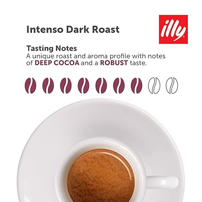 illy Intenso Espresso Ground Coffee Dark Roast Robust and Full Flavored With Notes of Deep Cocoa All-Natural No Preservatives 4.4oz (Pack of 3)
