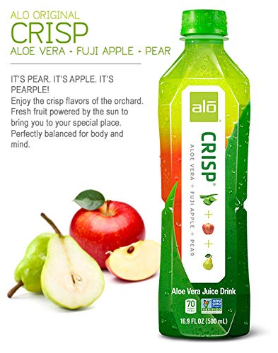 ALO Aloe Vera Juice Drink | CRISP - Pomegranate + Cranberry | 16.9 fl oz Pack of 12 | Plant-Based Drink with Real Aloe Pulp