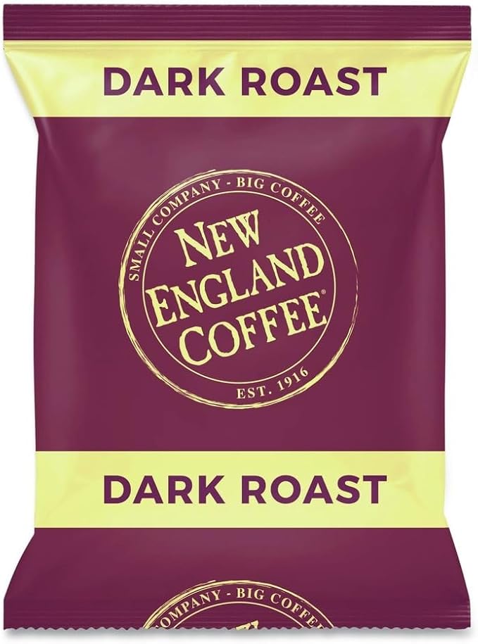 New England 026190 Coffee Portion Packs French Roast 2.5 oz Pack 24/Box