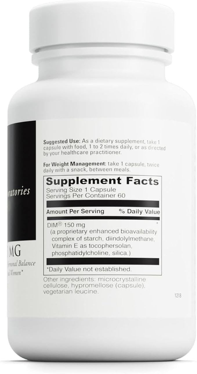 DAVINCI Labs DIMPro 150mg - Helps Support Hormonal Balance Estrogen Metabolism &amp More with DIM* - Gluten-Free - 60 Capsules (60 Servings)