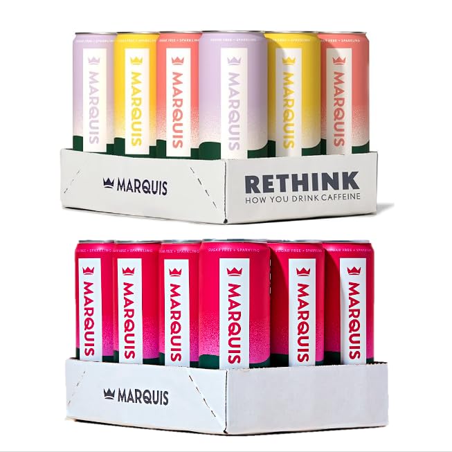 Marquis - Natural Energy Drink - Innovation Variety + Super Berry Bundle- Sugar Free - 0 Calories - 100mg of Organic Plant Based Caffeine - Yerba Mate - Green Tea - Vitamin C &amp B Vitamins - Vegan
