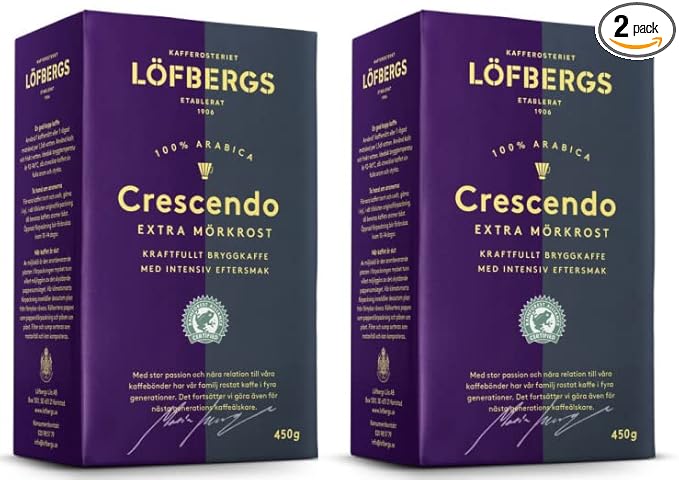 Lofbergs Crescendo Extra Dark Roast &amp Ground Coffee 500 g (Pack of 2)