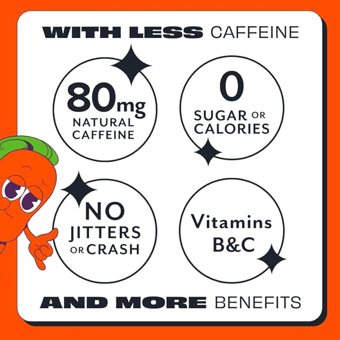 ASPIRE® Mango Lemonade Healthy Energy Drink 80mg Natural Caffeine Zero Sugar No Carbs Keto Friendly 12 Pack Green Tea Sugar Free Drink Low Caffeine Zero Calorie