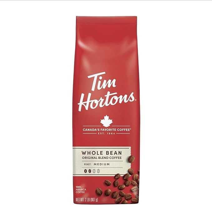Tims Hortons Original Blend Medium Roast Whole Bean Coffee 32 oz