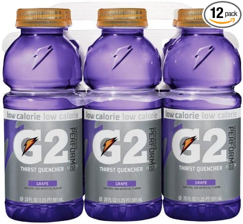 Gatorade G2 Sports Drink Grape Low Calorie 20-Ounce Bottles (Pack of 12)