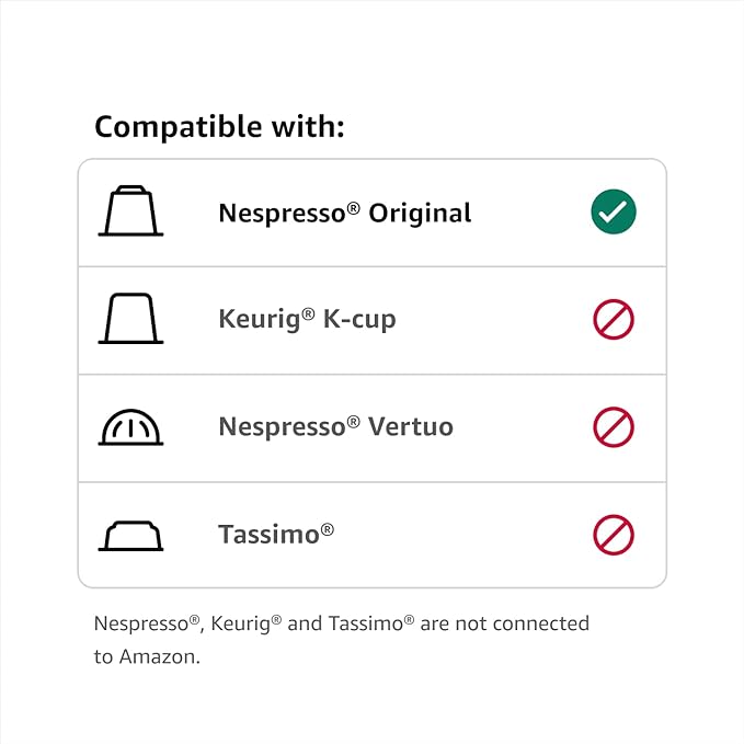 Amazon Brand - Solimo Lungo Capsules Compatible with Nespresso Original Brewers Medium Roast 50 Count (Pack of 1)