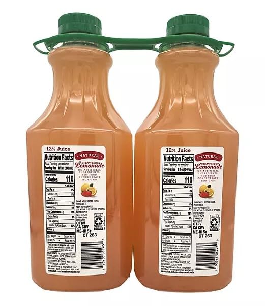 Strawberry Lemonade| 52 fl. oz. 4 pk | Sweet and Tangy Refreshment for Parties Gatherings and Everyday Enjoyment