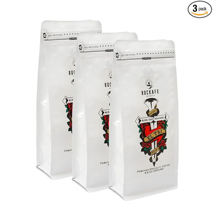 Rockafe El Tri Edition - 8.8 oz Bag of Peruvian Specialty Coffee - By Iky Store (Red Caturra and Bourbon) (3)