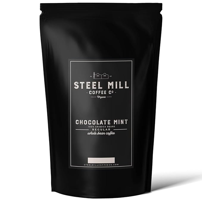 Steel Mill Coffee Co. Chocolate Mint Flavored Coffee | 2 LB/Whole Bean/Regular | ORIGIN: Grown in Colombia