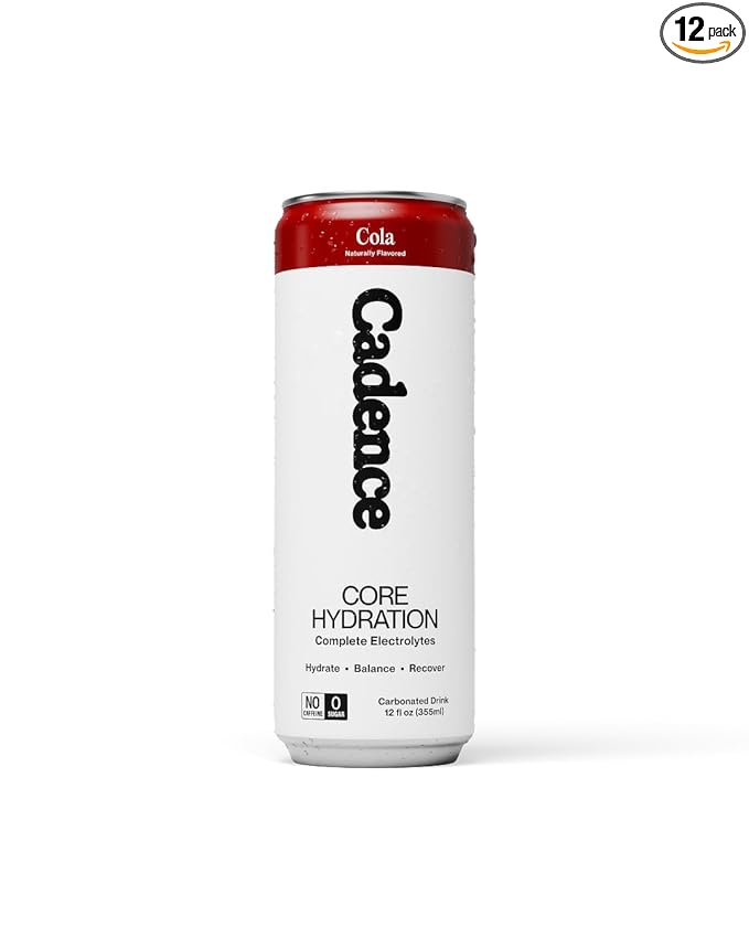 Cadence Electrolyte Drink - Crisp Cola Flavor 355ml x 12 | Science-Backed Hydration | Zero Sugar Zero Caffeine| Sodium Potassium &amp Magnesium for Performance &amp Recovery