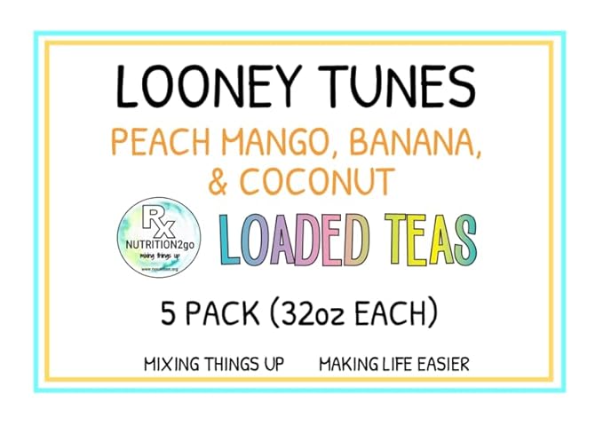 RxNutrition 2go Loaded Energy Tea (5 pack bulk Looney Tunes)