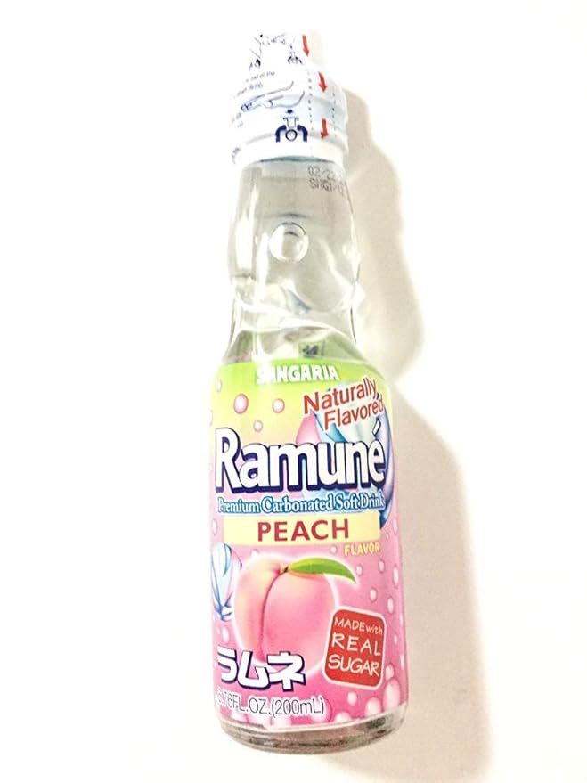 Ramune Japanese Marble Soda Choose your flavor (Peach)