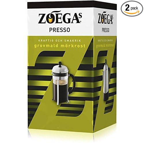 Zoega Presso - Dark Roast Ground Coffee for Cafetiere 500g - Pack of 2