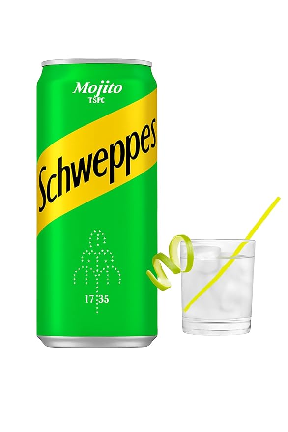 Schweppes's Virgin Mojito Non-Alcoholic Carbonated Soft Drink Each 330ml (24 Pack)
