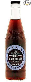 Boylan Diet Black Cherry Soda - 12 oz (6 Glass Bottles)