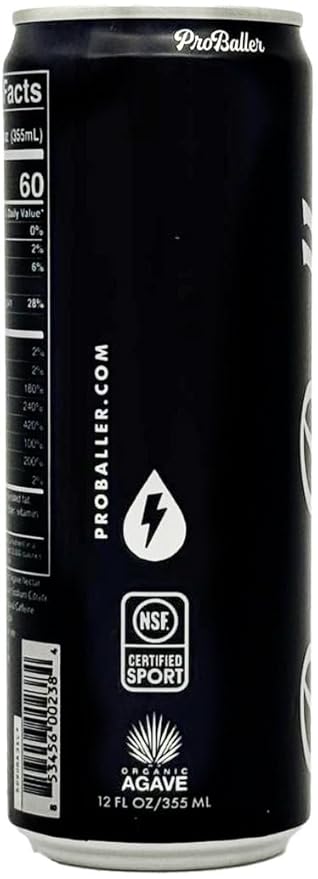 ProBaller Ultra Premium Energy Drink - Natural Clean NSF Certified Sport Drink - Gluten Free Amino Acids Taurine Biotin Organic Agave Vitamin B 12 Methylcobalamin Electrolytes - 15 Pack - Spurs