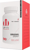 UPTIME Original Energy 90 Energy Tablets 200mg per Serving Made with Natural Caffeine Vitamin C CoQ10 Calcium Ginkgo Biloba Ginseng &amp L-Carnitine Zero Calories 66mg Caffeine Per Tablet