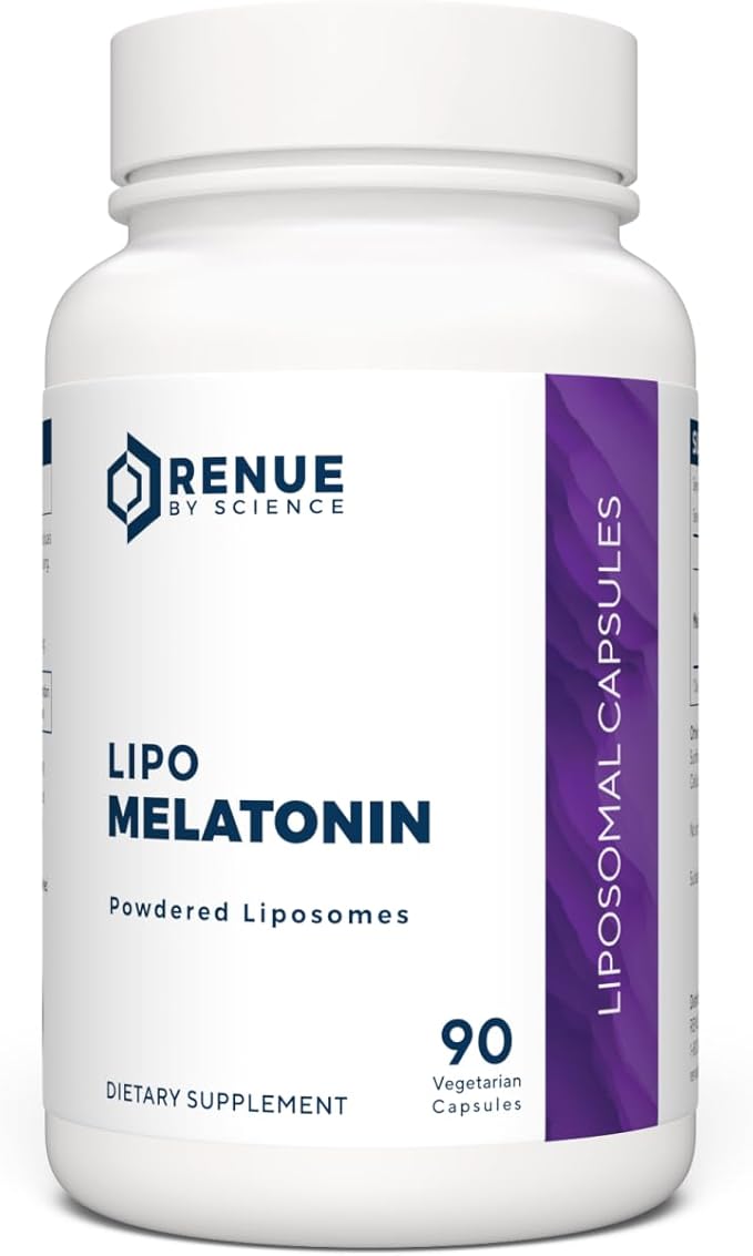 Renue By Science Melatonin | Liposomal Melatonina Supplement | 90 High Strength Melatonin Capsules - 1mg Melatonin per Serving | Sleep Aid Melatonin | Non-GMO | Made in The USA &amp Third-Party Teste