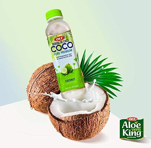 OKF Aloe Vera King Drink Flavors includes Coco Original Grape Mango Pineapple Watermelon Pomegranate Gold Kiwi Peach and Strawberry (10 flavor variety pack 10)