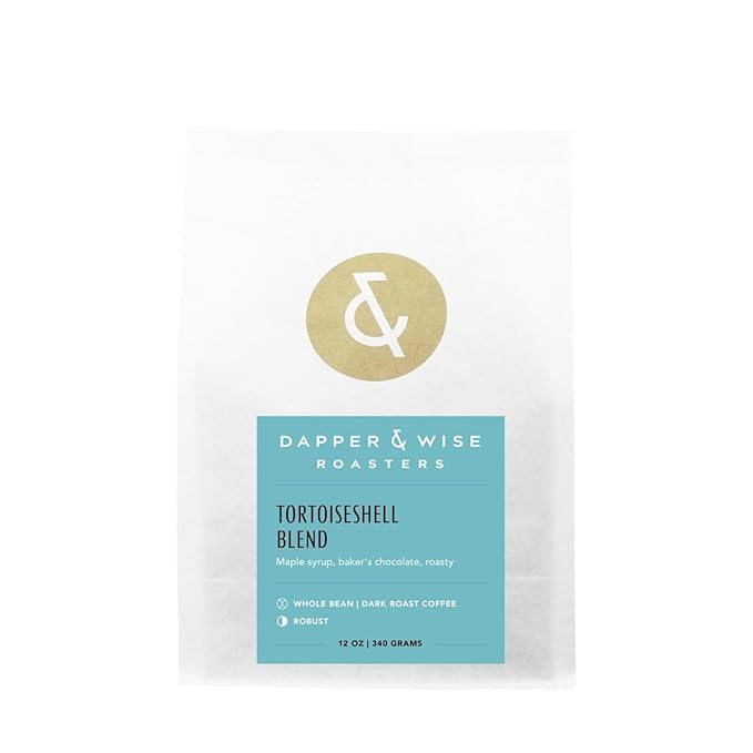 Tortoiseshell Blend - Roasted by Dapper &amp Wise - Whole Bean Coffee - 12 Ounce Bag