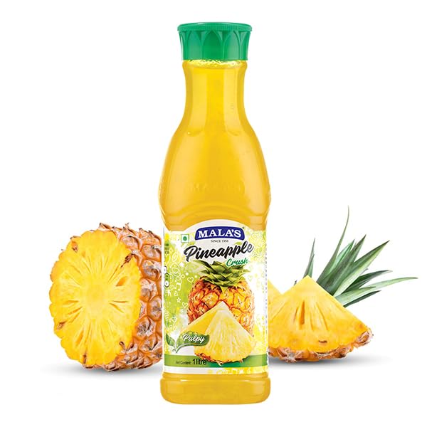 Mala's Pineapple Crush Pet Bottle -Made from Natural and Real Fruit Extracts Pet Bottle 1000 g