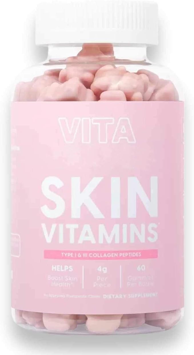 Vita Skin Vitamins Collagen Gummies – Type 1 &amp 3 Peptides – 60 Gummies