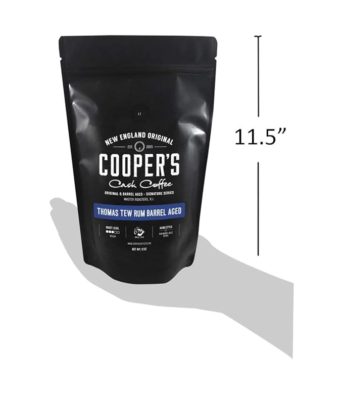 Rum Barrel Aged Coffee - Single Origin Rwanda Coffee Beans Aged in Thomas Tew RUM Barrels - 2lb Bags Ground Coffee