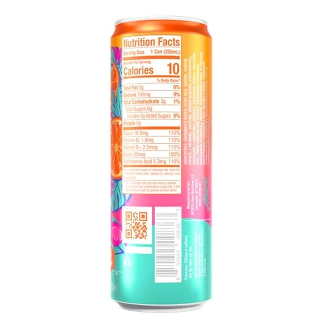 Generic Alani Energy Drinks Variety Pack - (Pack Of 12) - 2 Different Flavors : Pink Slush and Orange Kiss - 12 fl.oz. Can - By The Munchie Mix