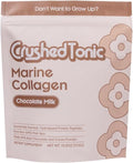 Crushed Tonic Marine Collagen Powder Korean Beauty Drink with Hydrolyzed Collagen Peptides for Skin Hair &amp Nails | Gluten-Free Halal &amp Kosher (Chocolate Milk 30 Servings (150 g) Pouch)
