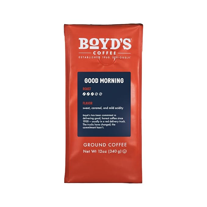 Boyds Coffee Good Morning Ground 12 Ounce (Pack of 6)