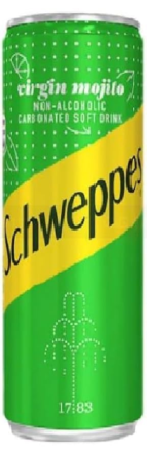 Schweppes's Virgin Mojito Non-Alcoholic Carbonated Soft Drink Each 330ml (24 Pack)