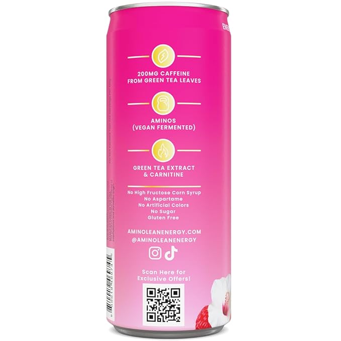 RSP NUTRITION AminoLean Energy Drink - Sugar Free Amino Energy with No Jitters Tingles or Crash Vegan Amino Acids Berry Elixir 12 Pack