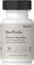 Shaklee MindWorks® - Brain Health Supplement for Brain Sharpness &amp Focus - Supported Nutrients &amp Extracts - Chardonnay Grape Seed Polyphenols Guarana Extract Vitamins B6 B12 Folate - 30 Ta