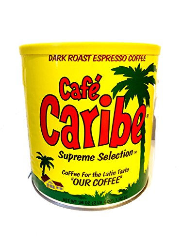 Cafe Caribe Dark Roast Espresso Coffee in 36 Oz Can Brown