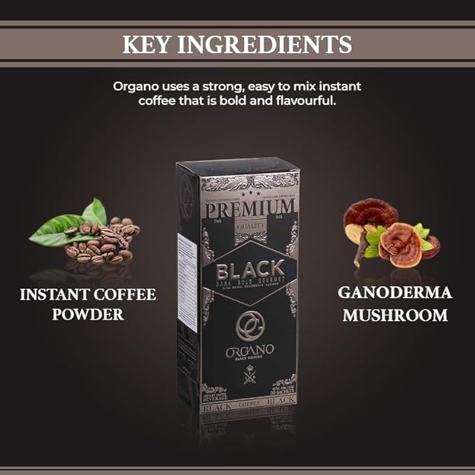 ORGANO 4 Boxes Gourmet Black Coffee 100% Certified Ganoderma Lucidum (120 Sachets)