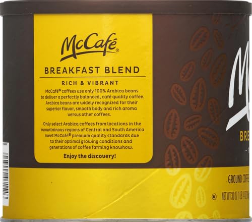 McCafe Breakfast BlendLight Roast Ground Coffee30 oz Canister(Pack of 2)