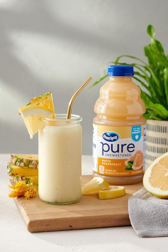 Ocean Spray® Pure Unsweetened White Grapefruit 100% White Grapefruit Juice 32 Fl Oz Bottle (Pack of 8)