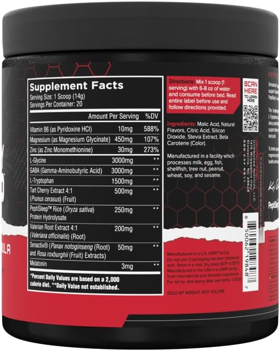 Unmatched Longevity Sleep | PeptiSleep Sleep &amp Recovery Formula with Melatonin Magnesium &amp Senactiv | Advanced Nighttime Support | 20 Servings (Orange Mango)