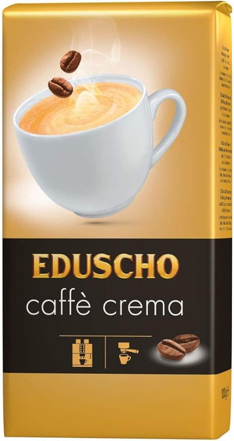 Eduscho Caffe Crema - Roasted Whole Coffee Beans - 1kg yellow black