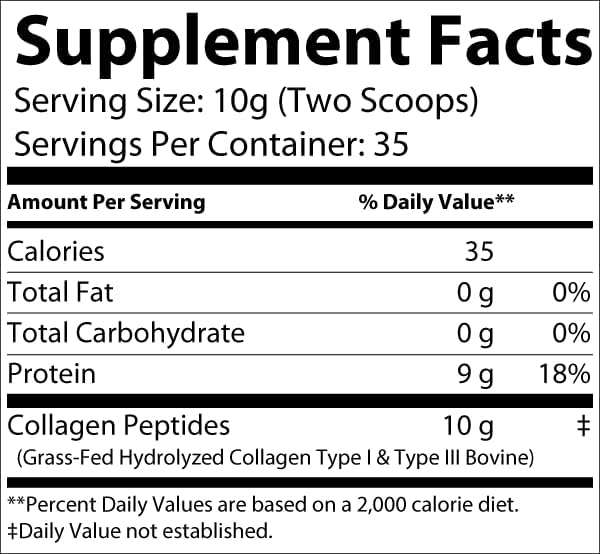 GlowFlex Grass-Fed Collagen Peptides Powder - Type I &amp III Collagen Supports Skin Hair Nails Joints &amp Overall Wellness - Non-GMO Unflavored - Made in USA (30 Servings)