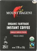 Mount Hagen Organic Instant Regular Coffee in Single Serve Sticks Fairtrade Freeze Dried 1.76 Ounce (Pack of 8)