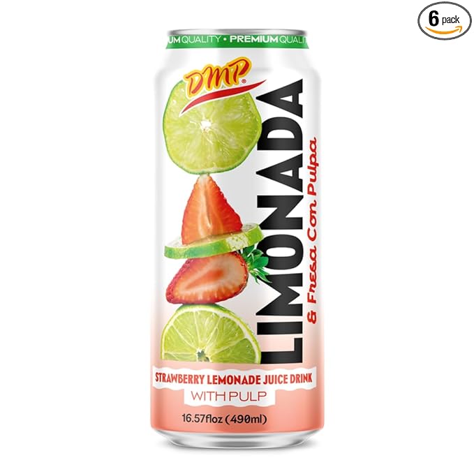De Mi Pais Strawberry Lemonade Drink with Pulp 16oz / Limonada de Fresa con Pulpa 16oz (6)