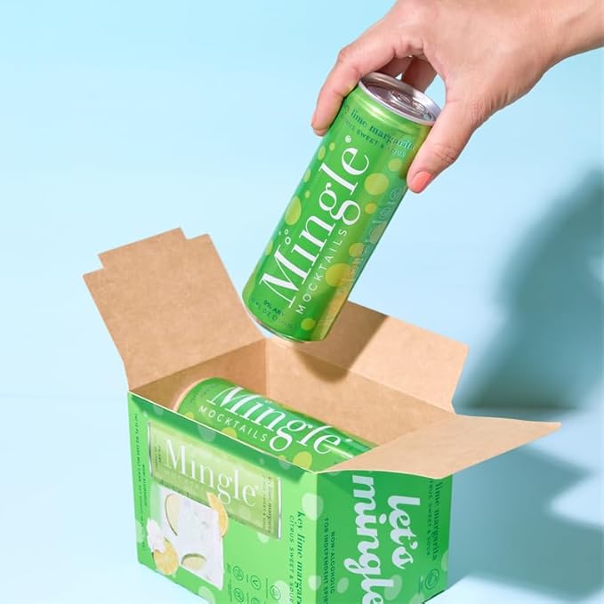Mingle Mocktails Non Alcoholic Cocktails - Key Lime Margarita 12 OZ Can (Pack of 12)