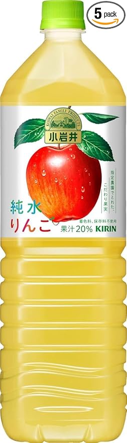 Kirin Koiwai Apple Juice 1500ml (Pack of 5) Value Pack No Preservatives No Coloring Japanese Koiwai Junsui Ringo Apple Juice Drink MADE IN JAPAN