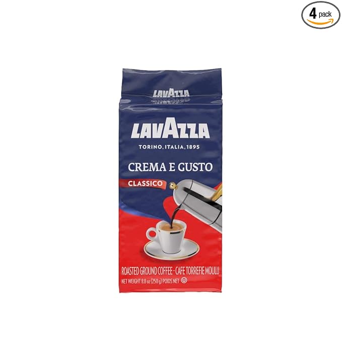 4x LAVAZZA CREMA E GUSTO Classico Ground Italian Coffee Espresso 250g