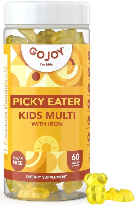 Picky Eater Kids Multivitamin Gummies with Iron - Sugar Free Chewable Iron Supplement for Toddlers &amp Children 3 &amp Up - Essential Kids Vitamins for Growth &amp Development