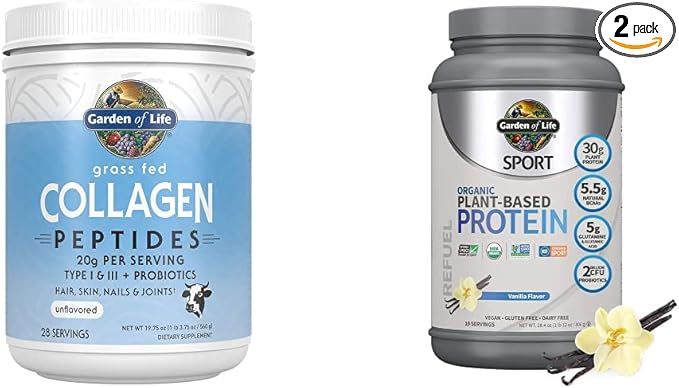 Garden of Life Grass Fed Collagen Peptides Powder Organic Vegan Sport Protein Powder