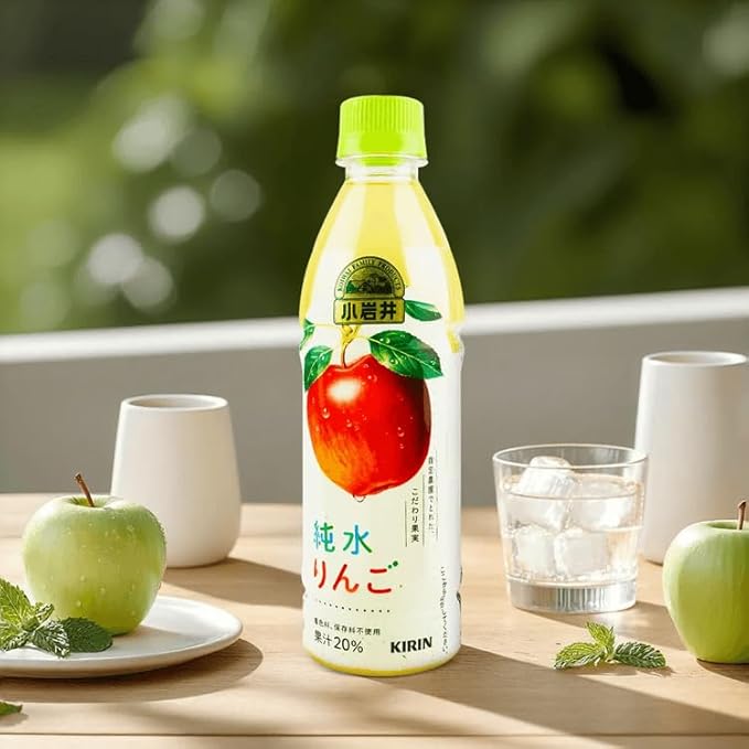 Kirin Koiwai Apple Juice 430ml (Pack of 12) Value Pack No Preservatives No Coloring Japanese Koiwai Junsui Ringo Apple Juice Drink MADE IN JAPAN